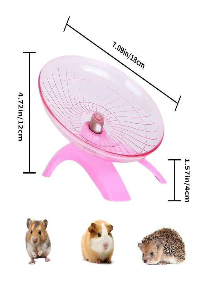 SHENIAFC Silent Running Wheel for Small Animals, 7 Inch Flying Saucer Design, Exercise Wheel for Hamsters, Guinea Pigs, Hedgehogs (Pink) - Image 4