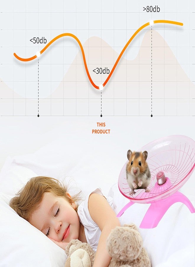 SHENIAFC Silent Running Wheel for Small Animals, 7 Inch Flying Saucer Design, Exercise Wheel for Hamsters, Guinea Pigs, Hedgehogs (Pink) - Image 5