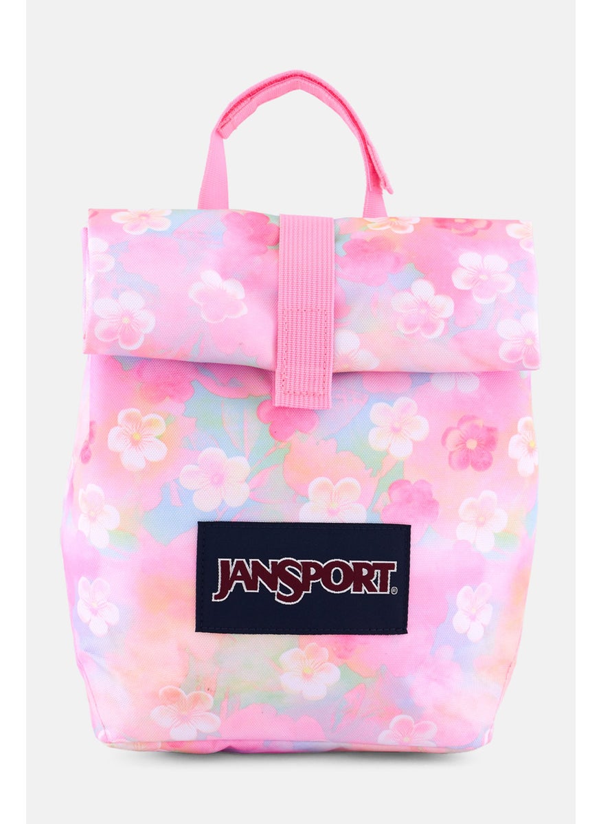 JANSPORT Kids Girl Daisy Print Snack Bag 21 L x 24 H x 12 W cm, Pink Combo  - Image 1