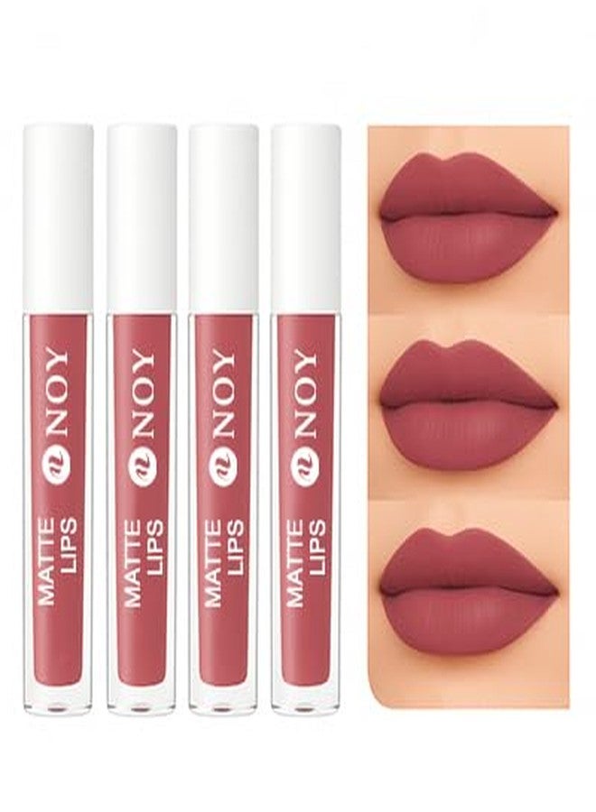 NOY Creamy Nude Lipstick Waterproof Set Soft Matte Lightweight Daily Use Shades Liquid Lip Combo - Image 1