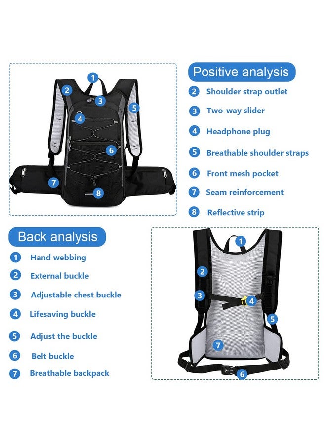 GUSTAVE® Hydration Backpack with 2L Hydration Bag for Hiking Cycling Running MTB, BPA Free Hydration Backpack Professional Hiking Backpack for Men Women Kids, Trekking and Cycling Accessories - Image 2