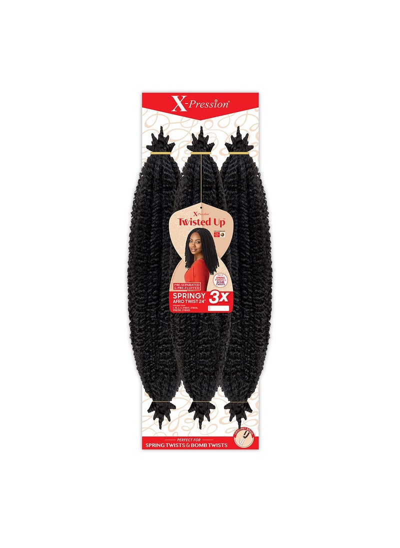 x-pression - Xpression Braid Outre Crochet Braids XPression Twisted Up 3X Springy Afro Twist 24inch 1pack 2T1B30 - Image 1