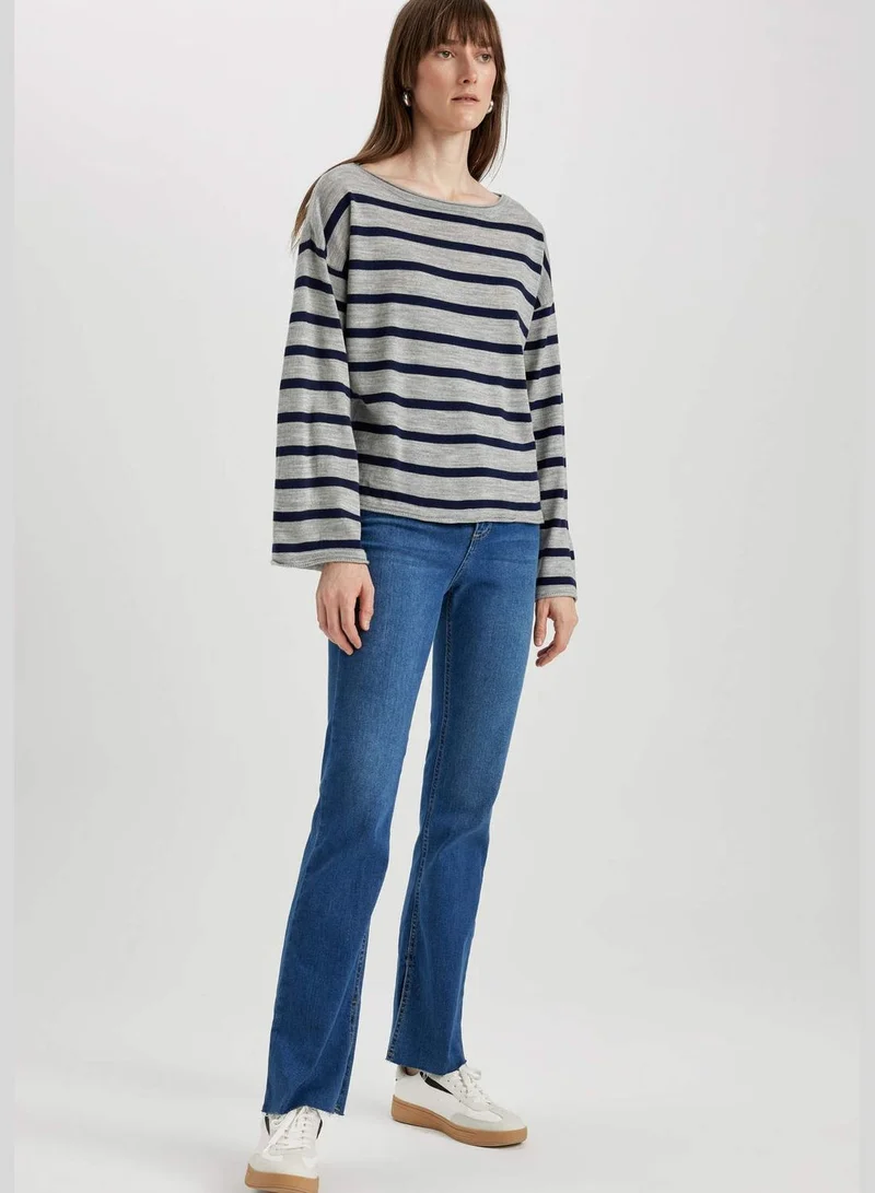 ديفاكتو Woman Crew Neck Long Sleeve Tricot Pullover