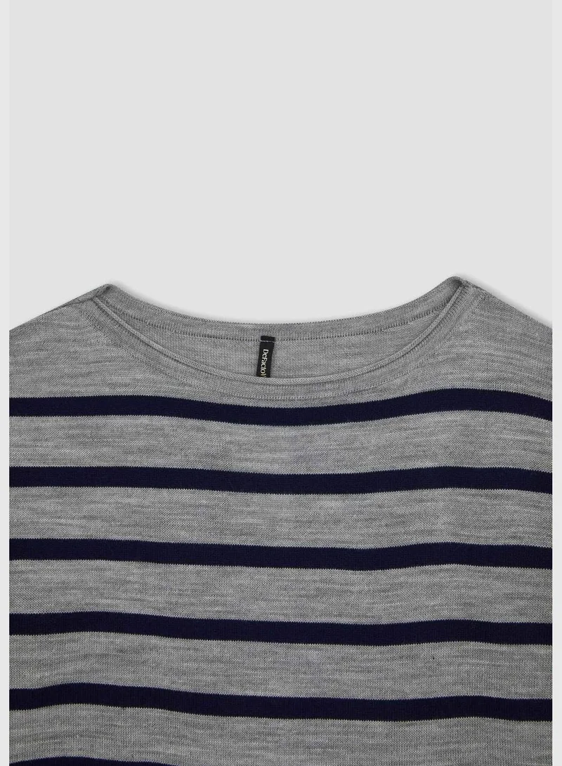 ديفاكتو Woman Crew Neck Long Sleeve Tricot Pullover