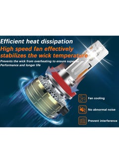 Lighting solutions Lighting Solutions 2 Pcs H11 Car Led Headlight Led Driving Light Headlamp Bulb All-in-one Conversion Kit 150W 6500K 7000LM  - Image 2