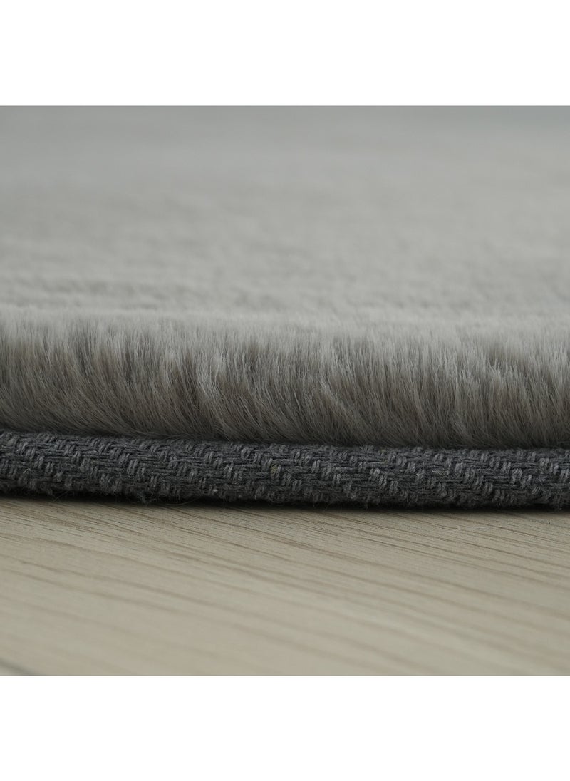 Home Box Faux Rabbit Fur Round Rug 90 x 90 cm  - Image 4