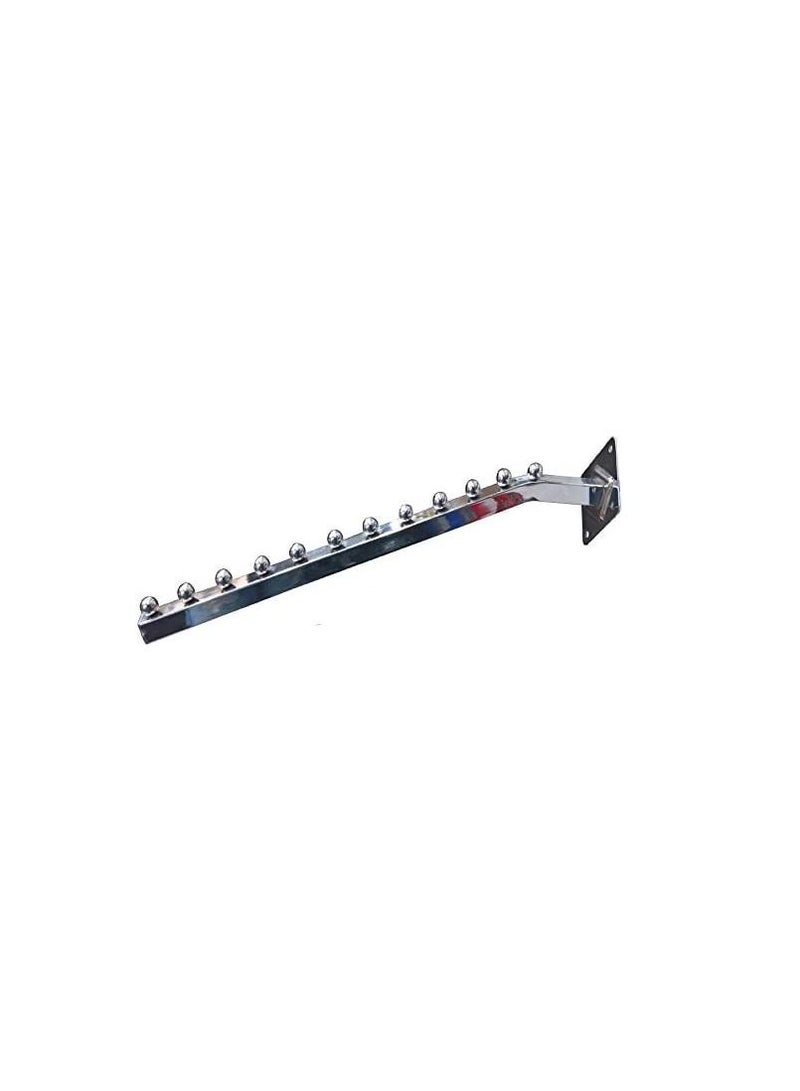 Steel Cloth Slide 12 Balls Wall Hanger, Silver  - Image 2