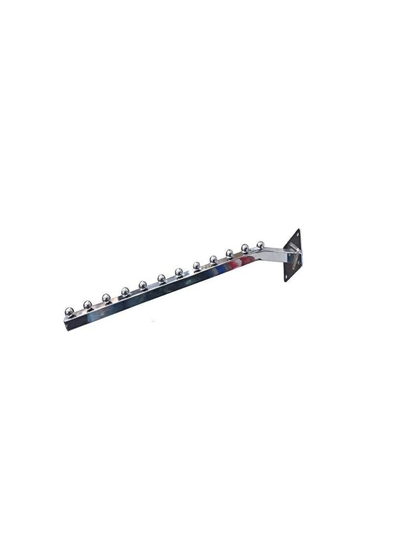 Steel Cloth Slide 12 Balls Wall Hanger, Silver  - Image 1