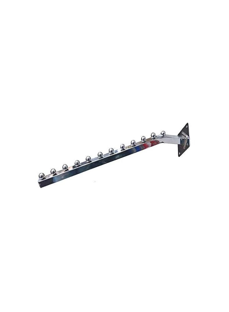 Steel Cloth Slide 12 Balls Wall Hanger, Silver  - Image 3
