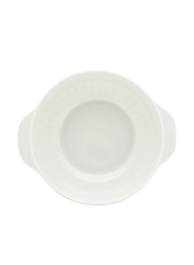 نرجس طقم زبادي عميقة بمسكة و غطاء من الميلامين الصافي مكون من 6 زبديات مقاس 17 سم أبيض/عودي - Image 4