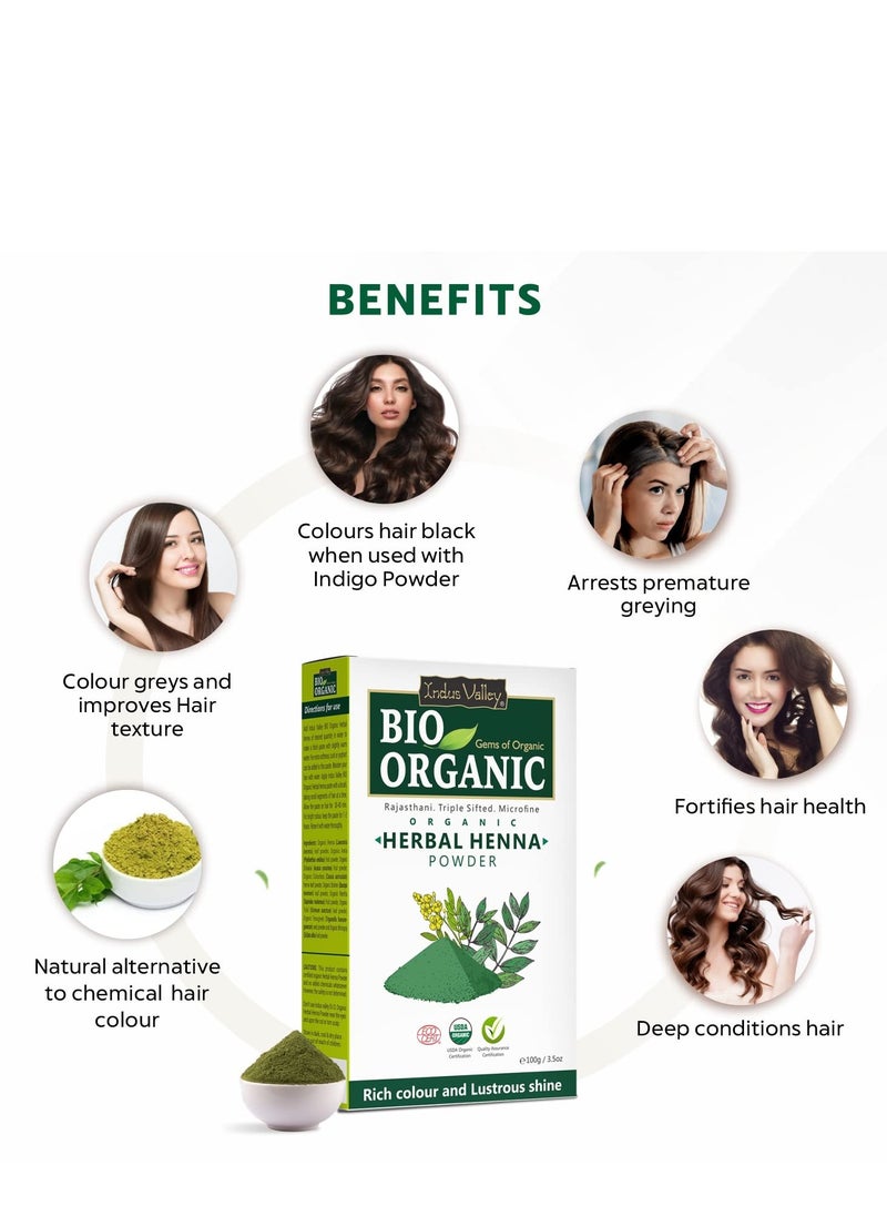 Indus Valley Indus Valley Bio Organic Herbal Henna Powder, 100g  - Image 4