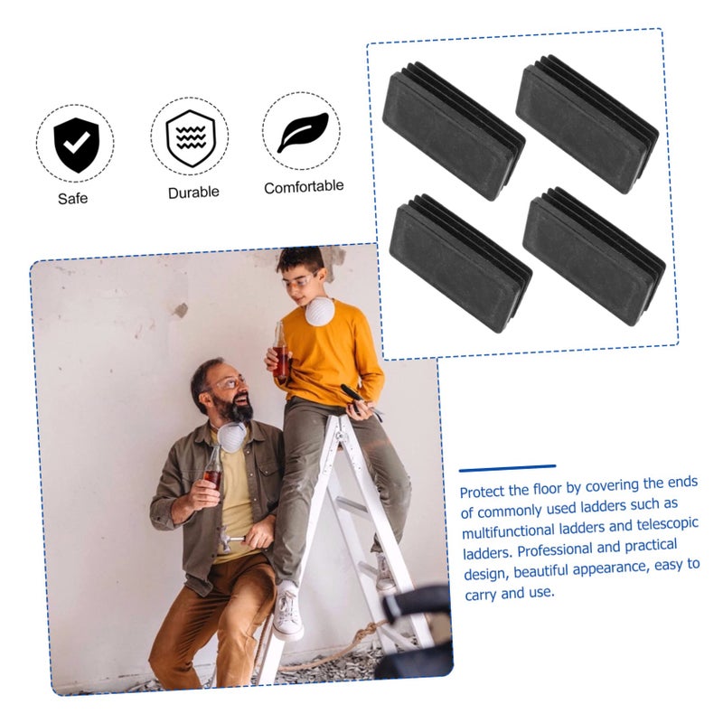 4 Pcs Black Ladder Feet Covers Non Skid Pads Anti Slip Leg Protectors for Home Use - Image 3