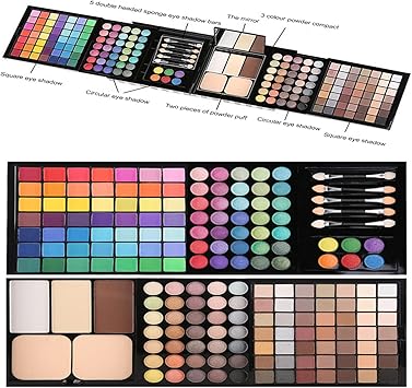 VIOLA HOUSE 177 Colors Eyeshadow Palette Makeup Set Stage Performances Party Professional Box Cosmetics MakeUp Cassette Set in Travel Kit Beauty Case with Mirror - Image 5
