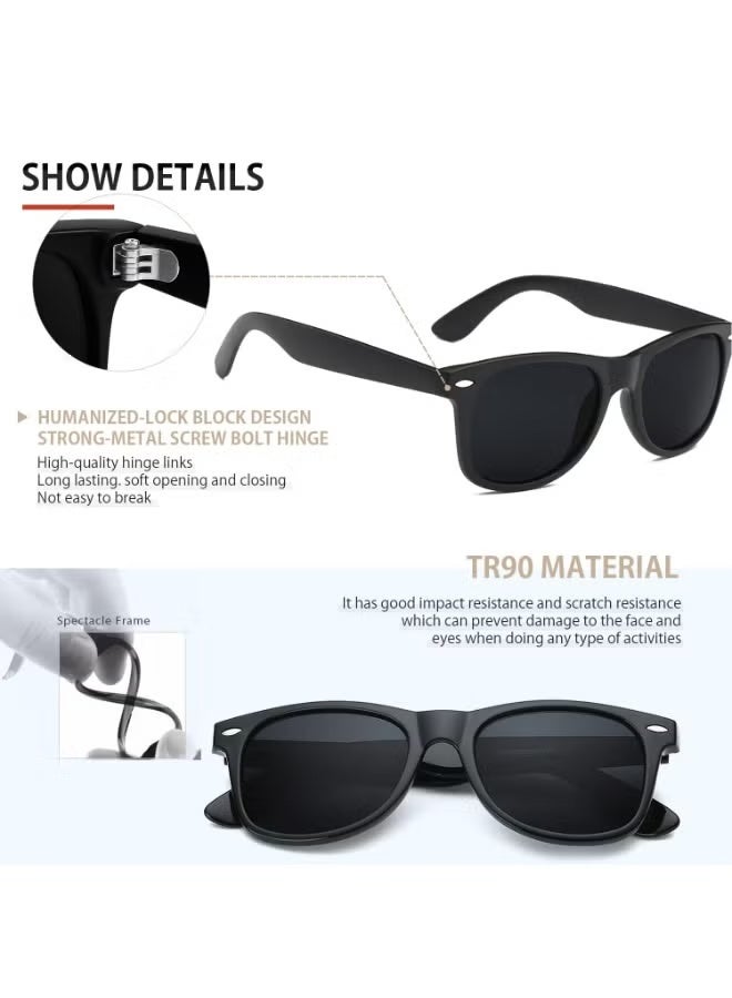 Sunglasses Men Polarized Sunglasses for Mens and Womens,Black Retro Sun Glasses Driving Fishing UV Protectio - Image 2