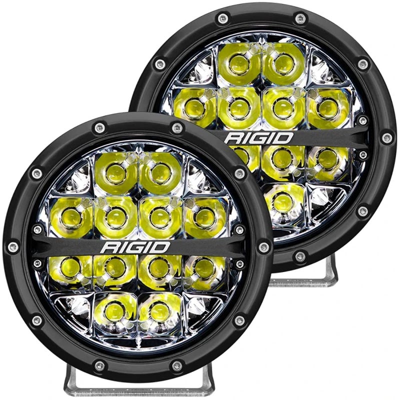 Rigid Industries 36200 360Series LED OffRoad Light 6 in Spot Beam for High Speed 50 MPH Plus White Backlight Pair
