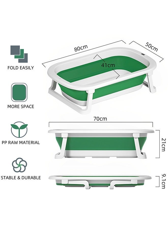 ميكسد 13 قطعة حوض استحمام للأطفال قابل للطي مع استشعار درجة الحرارة + وسادة حمام + غطاء دش + كوب شامبو لغسل الشعر *1 + ألعاب بط صغيرة *4 + كرات المحيط *5 - Image 2