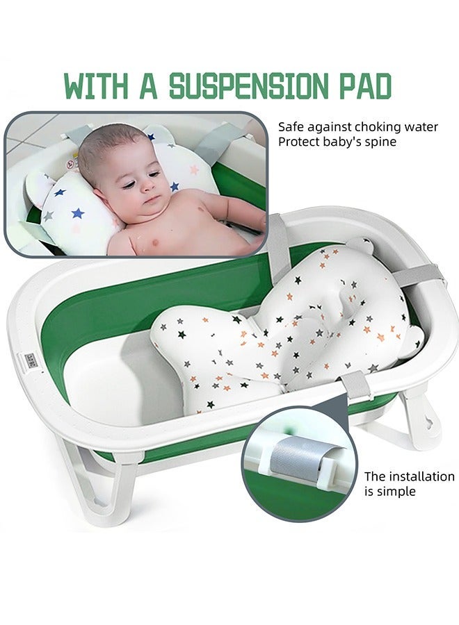 ميكسد 13 قطعة حوض استحمام للأطفال قابل للطي مع استشعار درجة الحرارة + وسادة حمام + غطاء دش + كوب شامبو لغسل الشعر *1 + ألعاب بط صغيرة *4 + كرات المحيط *5 - Image 3