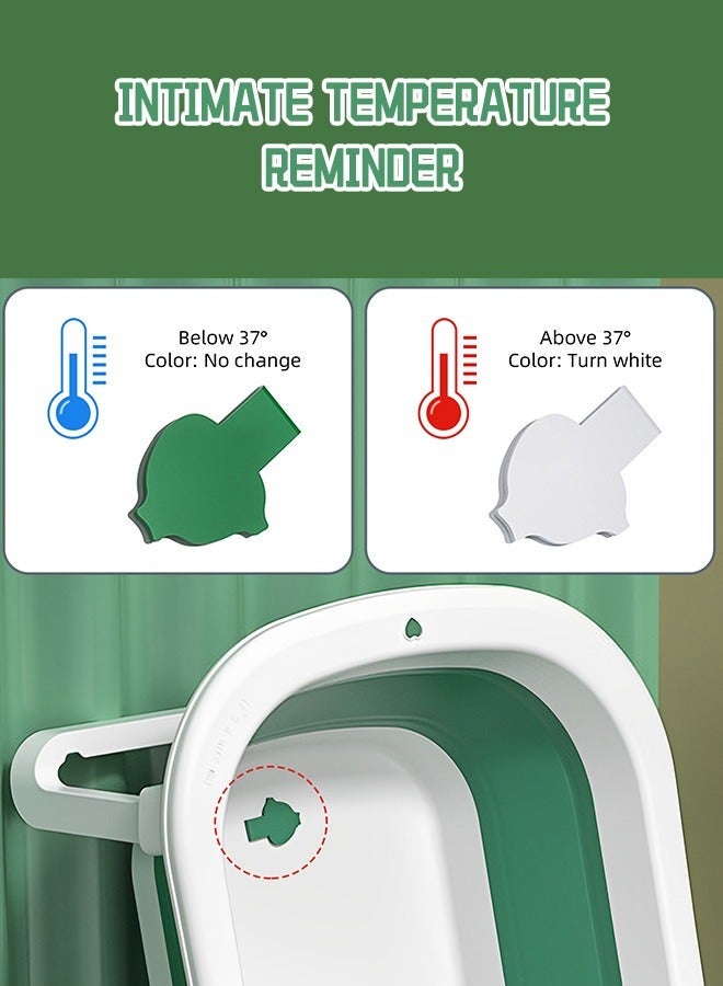 ميكسد 13 قطعة حوض استحمام للأطفال قابل للطي مع استشعار درجة الحرارة + وسادة حمام + غطاء دش + كوب شامبو لغسل الشعر *1 + ألعاب بط صغيرة *4 + كرات المحيط *5 - Image 5