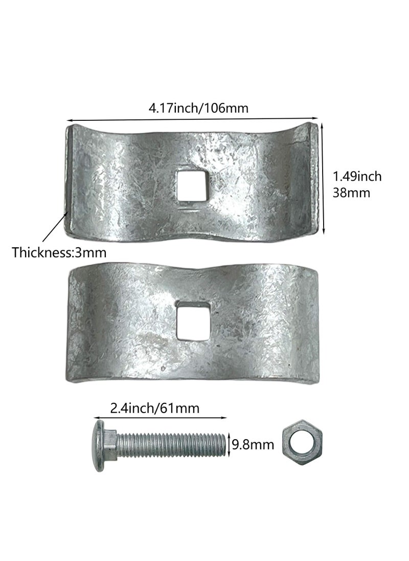 Aiwaiufu Chain Link Fence PANEL CLAMPS/Galvanized Steel Panel Clamp 1-5/8" (8 Set)/ KENNEL CLAMPS: Chain Link Fence Pipe Panel Frames, Saddle Clamp, Kennel Clamp  - Image 4