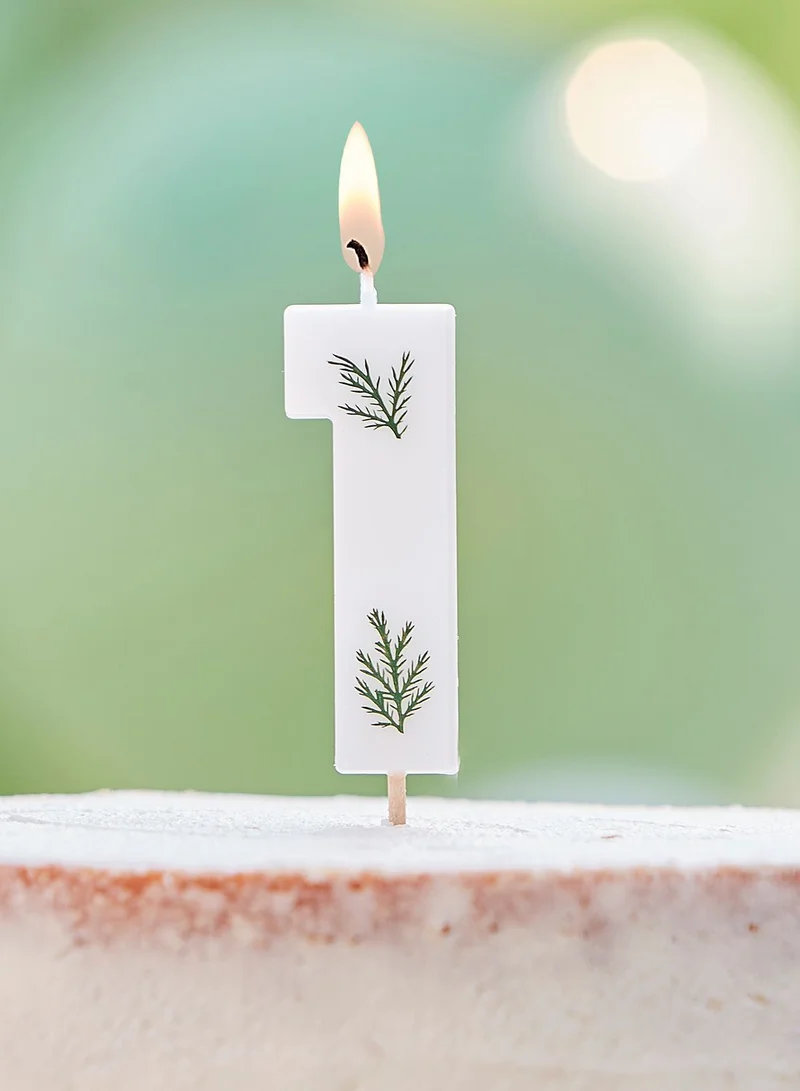 Ginger Ray Pressed Foliage Candle - Number 1