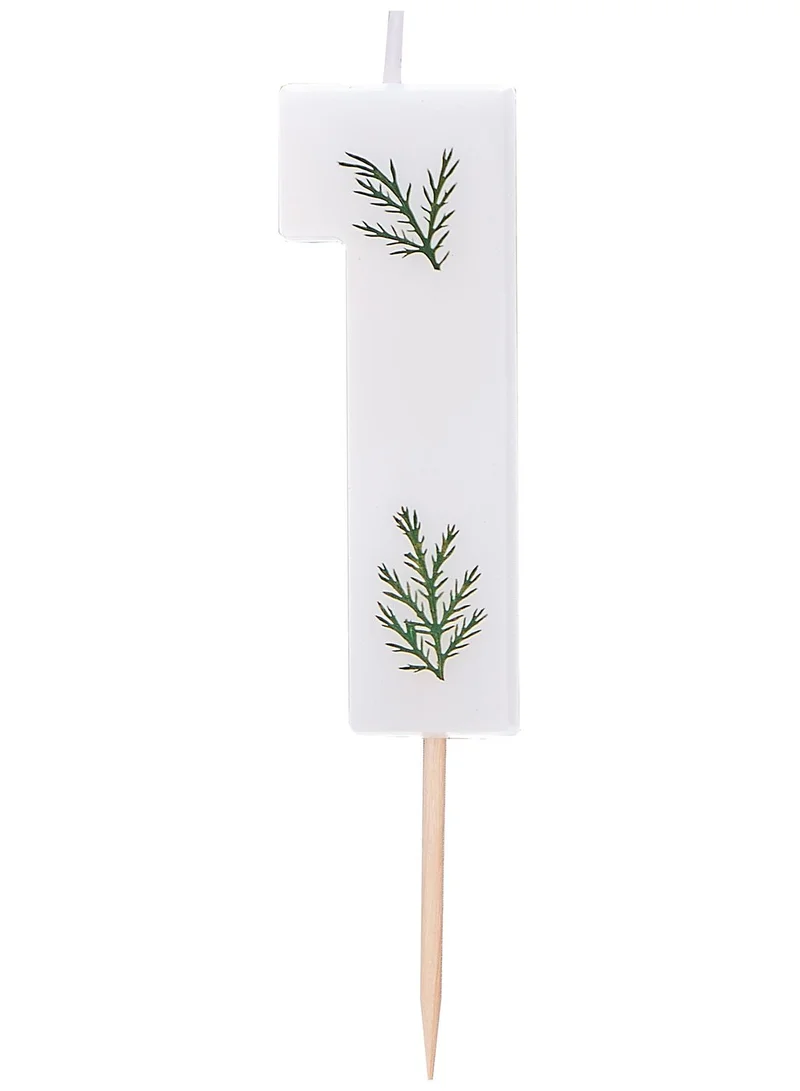 Ginger Ray Pressed Foliage Candle - Number 1