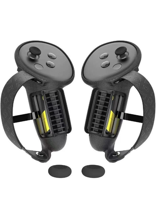 غطاء مقبض تحكم محسن متوافق مع ملحقات Meta Quest 3S/Quest 3، غطاء مقبض مطاطي مع فتحة للبطارية، حماية الرباط المفصلي القابل للتعديل لـ Quest 3S/Quest 3. - Image 1