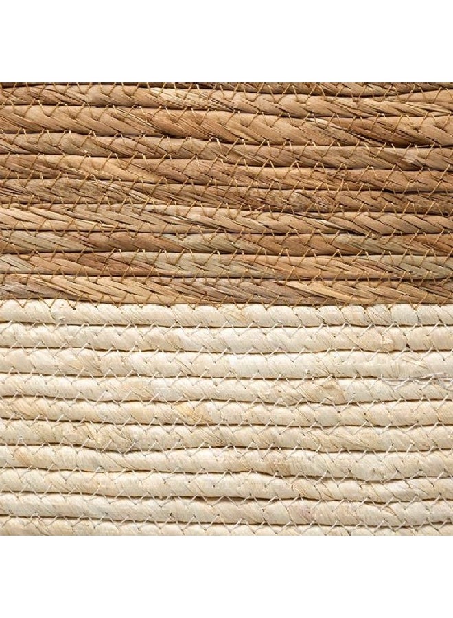 Five Simply Smart Two Tone Rectangular Breaded Storage Laundry Basket White and Beige 31 x 15 cm 181241 - Image 3