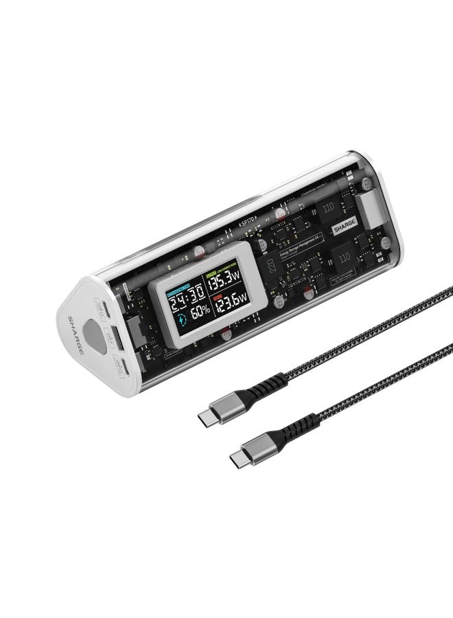 شارج شاحن محمول SHARGE 170 بقدرة 170 وات إجمالي 24000 مللي أمبير في الساعة مع شاشة ذكية IP66 مقاومة للماء 140 وات PD3.1 حزمة بطارية لهاتف iPhone 16/15/14/13 Series Samsung Galaxy Google Pixel MacBook Steam Deck - Image 1