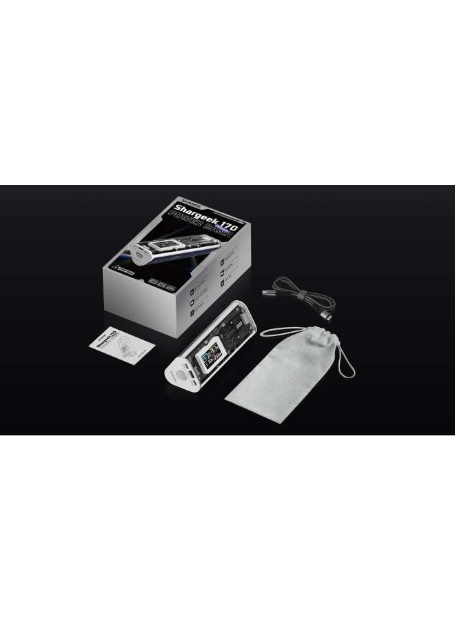 شارج شاحن محمول SHARGE 170 بقدرة 170 وات إجمالي 24000 مللي أمبير في الساعة مع شاشة ذكية IP66 مقاومة للماء 140 وات PD3.1 حزمة بطارية لهاتف iPhone 16/15/14/13 Series Samsung Galaxy Google Pixel MacBook Steam Deck - Image 4