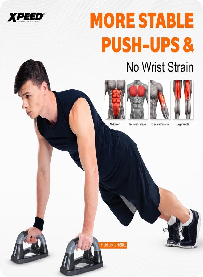 Xpeed Push Up Bar Home Gym Strength Training Workout || for Chest Triceps Back || Non-Slip Sturdy Structure Push Up Bars for Men & Women - Image 5