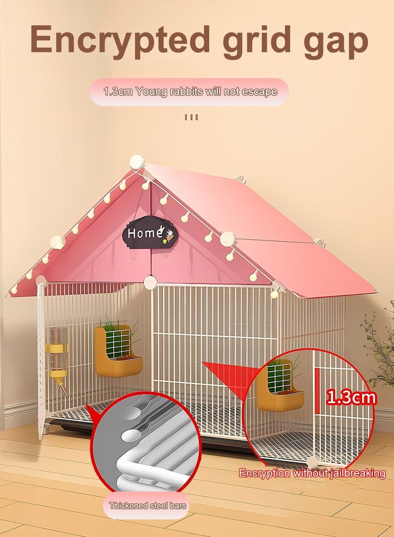 MaBaby Cat Cage Dog Cage Indoor Villa Rabbits Cage with Trays Rabbit Cag Pet Fence Cat House for Small Animals - Image 4