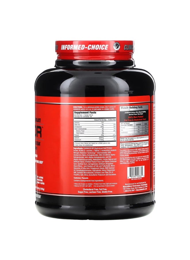 MuscleMeds, Carnivor, Bioengineered Beef Protein Isolate, Chocolate Peanut Butter, 4.14 lbs (1,876 g) - Image 3
