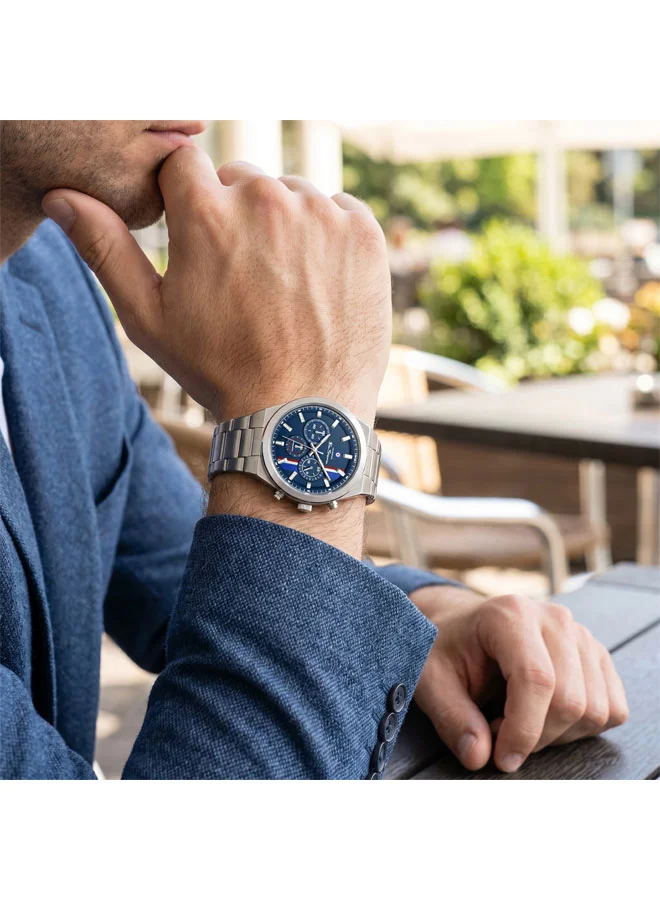Ben Sherman Blue Canterbury Blue Dial Stainless Steel Bracelet Chronograph Watch for Men, 44mm for Men | Best Price UAE