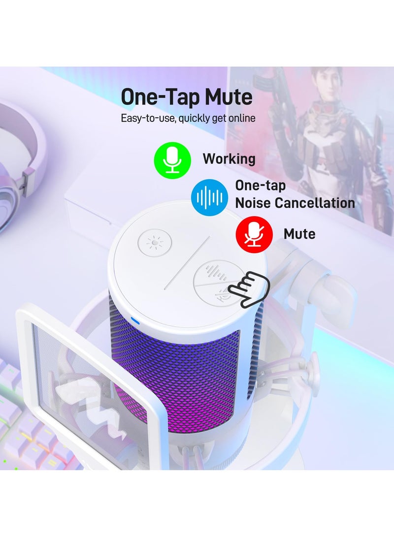 Maono Gaming USB Microphone, Noise Cancellation Condenser Mic with Mute, Gain, Monitoring, Boom Arm Mic for Streaming, Podcast, Twitch, YouTube, Discord, PC, Computer, PS4, PS5, Mac - Image 4