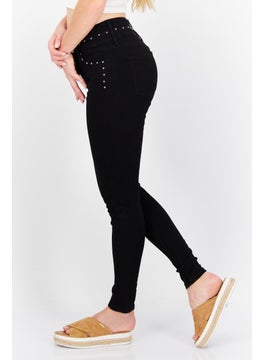 Pepe Jeans Women Skinny Fit Embellished Stretchable Jeans, Black  - Image 4