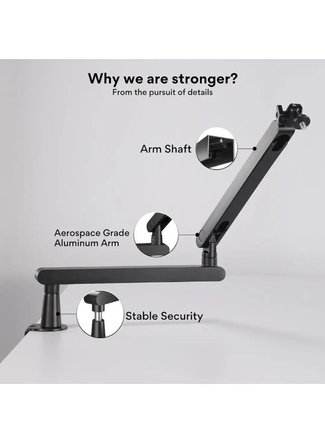 Maono BA92 Microphone Suspension Boom Arm Stand – (Black) - Image 4