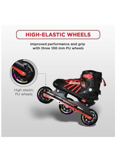 ENDLESS  EL1031 Inline Adjustable Skates Medium Size 34 EUR (UK 1.5) - 38 EUR (UK 5) for 6 to 12 Years |Aluminium Chassis and 100 mm PU Three Wheels | With ABEC 9 Bearings | Indoor and Outdoor  - Image 5