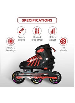 ENDLESS  EL1031 Inline Adjustable Skates Medium Size 34 EUR (UK 1.5) - 38 EUR (UK 5) for 6 to 12 Years |Aluminium Chassis and 100 mm PU Three Wheels | With ABEC 9 Bearings | Indoor and Outdoor  - Image 3