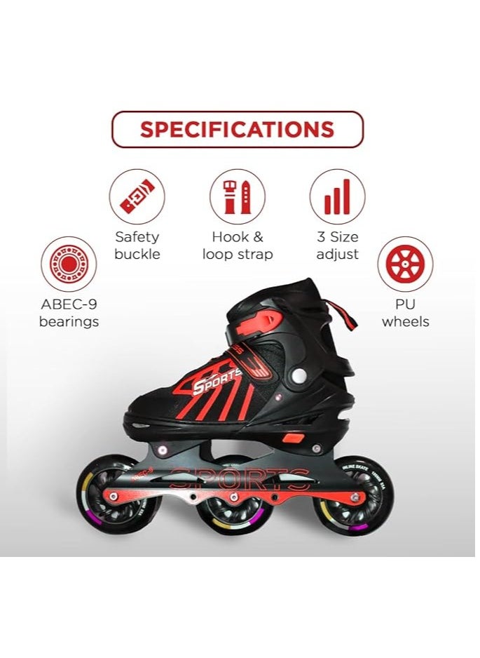 ENDLESS  EL1031 Inline Adjustable Skates Medium Size 34 EUR (UK 1.5) - 38 EUR (UK 5) for 6 to 12 Years |Aluminium Chassis and 100 mm PU Three Wheels | With ABEC 9 Bearings | Indoor and Outdoor  - Image 3