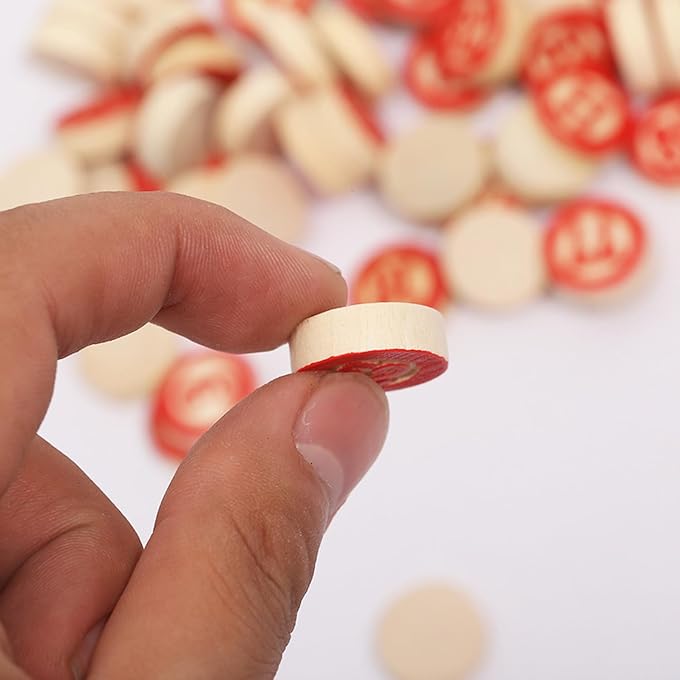 ٩٠ قطعة من بلاطات لعبة تومبولا الإيطالية القديمة، ورقائق بينغو ريفية، وبلاطات تومبولا خشبية قياسية، وقطع لعبة بينغو كلاسيكية، مثالية لصنع قطع ألعاب لوحية مخصصة، وللأعمال الفنية والحرفية. - Image 2