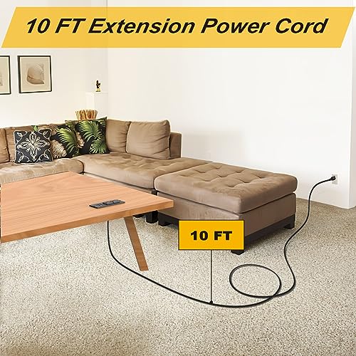 Kungfuking Desktop Power Grommet Conference Recessed Power Strip in Desk Outlet Power Socket 2-Socket &2-USB Ports 9.85 FT Extension Power Cord, ETL Listed - Image 4