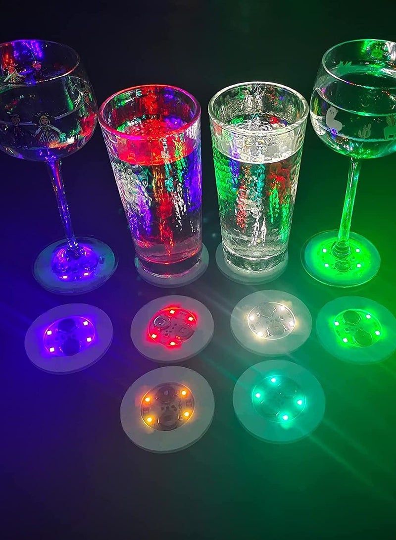 SYOSI LED Coaster, Light Up Coasters for Drinks, Liquor Bottle Light Stickers Coasters, Flash Light Up Bar Coaster for Club, Bar, Party, Wedding Decor Multicolor 25 Pack - Image 5