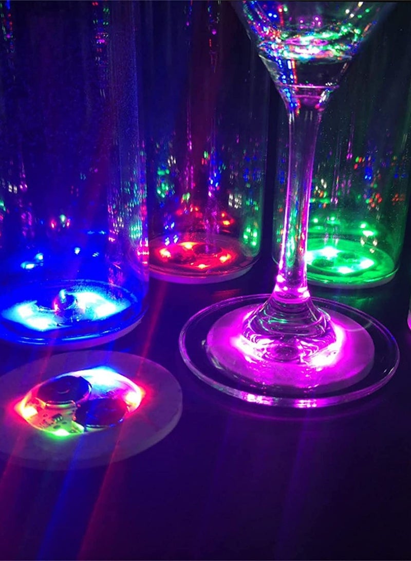 SYOSI LED Coaster, Light Up Coasters for Drinks, Liquor Bottle Light Stickers Coasters, Flash Light Up Bar Coaster for Club, Bar, Party, Wedding Decor Multicolor 25 Pack - Image 4