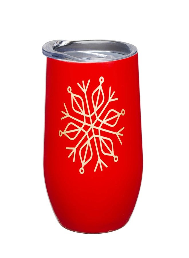 Cambridge EHGRD5CB1DS 12 Oz Red Snowflake Tumblers, Set of 2, Christmas Theme - Image 2