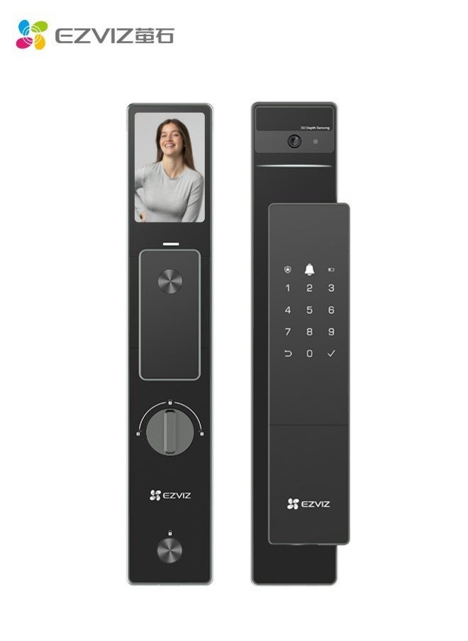 EZVIZ Smart Lock DL50FVS, 8-in-1 Keyless Entry Door Lock, 3D Face Recognition Door Lock, Built-in 8GB storage, 2-meter Night Vision, Active Intercom, App Remote Control，Installation for First 1000 Customers 