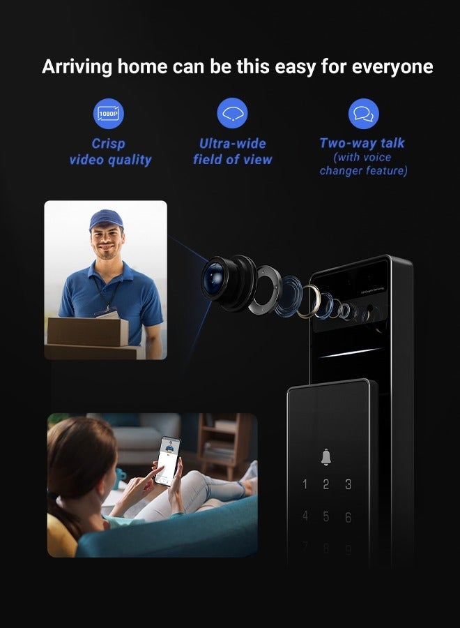 EZVIZ Smart Lock DL50fvs 8-in-1 Keyless Entry Door Lock 3d Face Recognition Door Lock Built-in 8gb Storage 2-meter Night Vision Active Intercomï¼ˆ6068 mortiseï¼‰ - Image 4