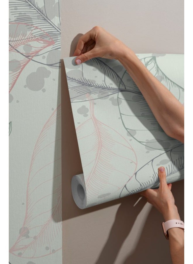 Home Gallery Magical Garden In Mint  Fabric Wallpaper Covers An Area ​​Up To 4.2Mx3M With Adhesive  And Smoothing Tool - Image 1