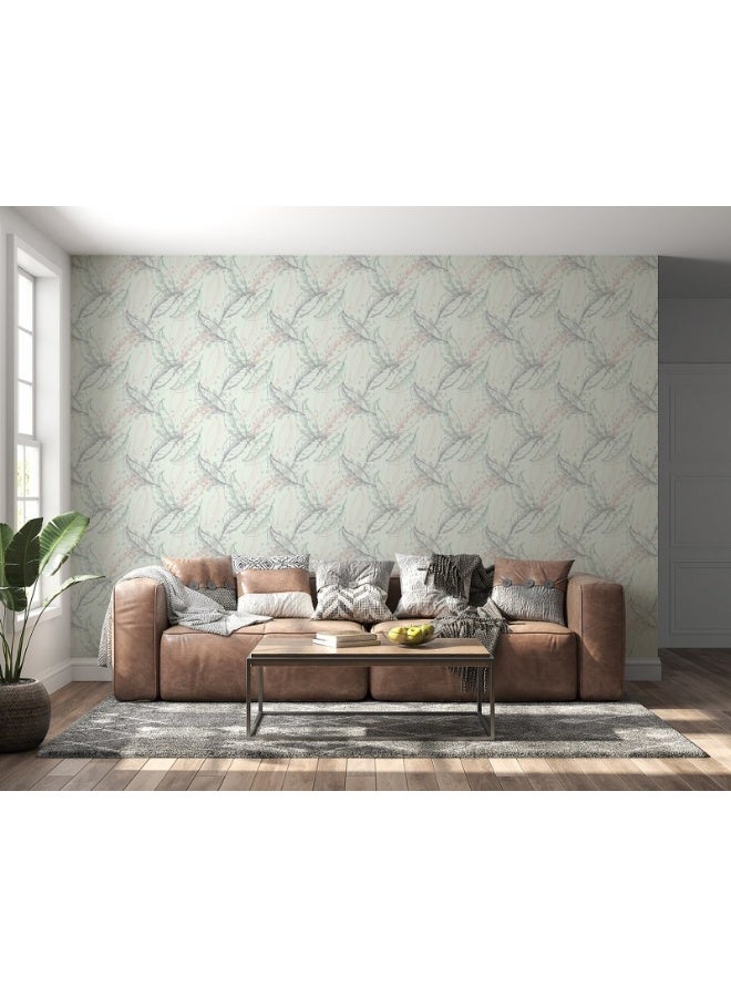 Home Gallery Magical Garden In Mint  Fabric Wallpaper Covers An Area ​​Up To 4.2Mx3M With Adhesive  And Smoothing Tool - Image 4