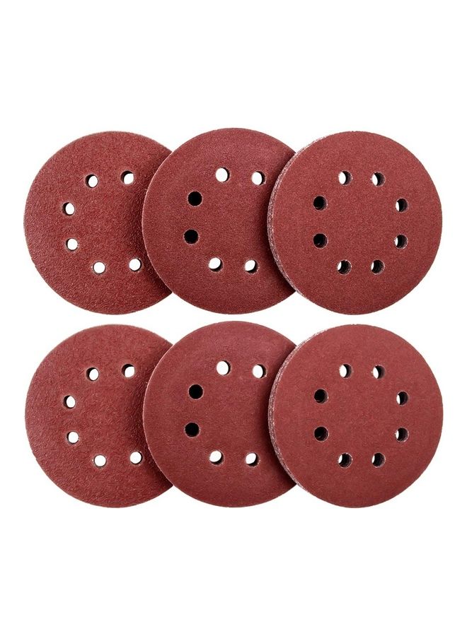 60-Piece 8 Holes Sanding Discs Sandpaper Brown - Image 1