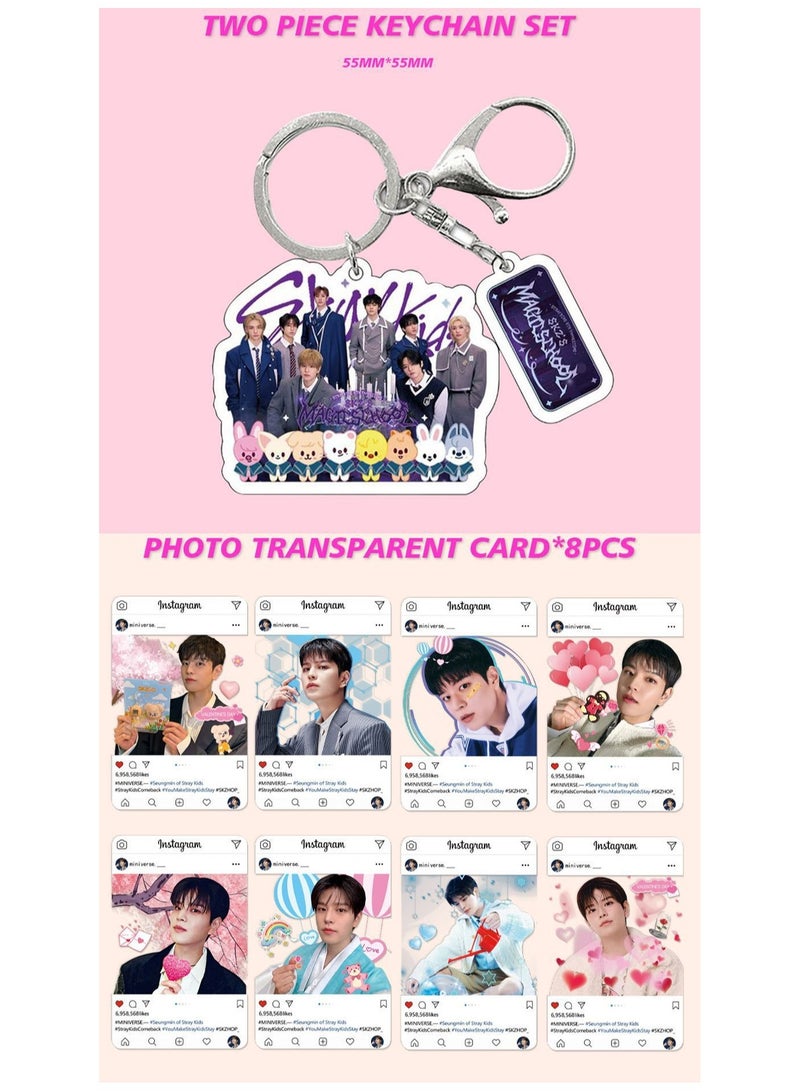 EHOME Stray kids Album GIANT Gift Box With Lomo Cards, Acrylic Stand, Hand Account Tape, Keychain, Lanyard, Stickers, Photo Card  - Image 3